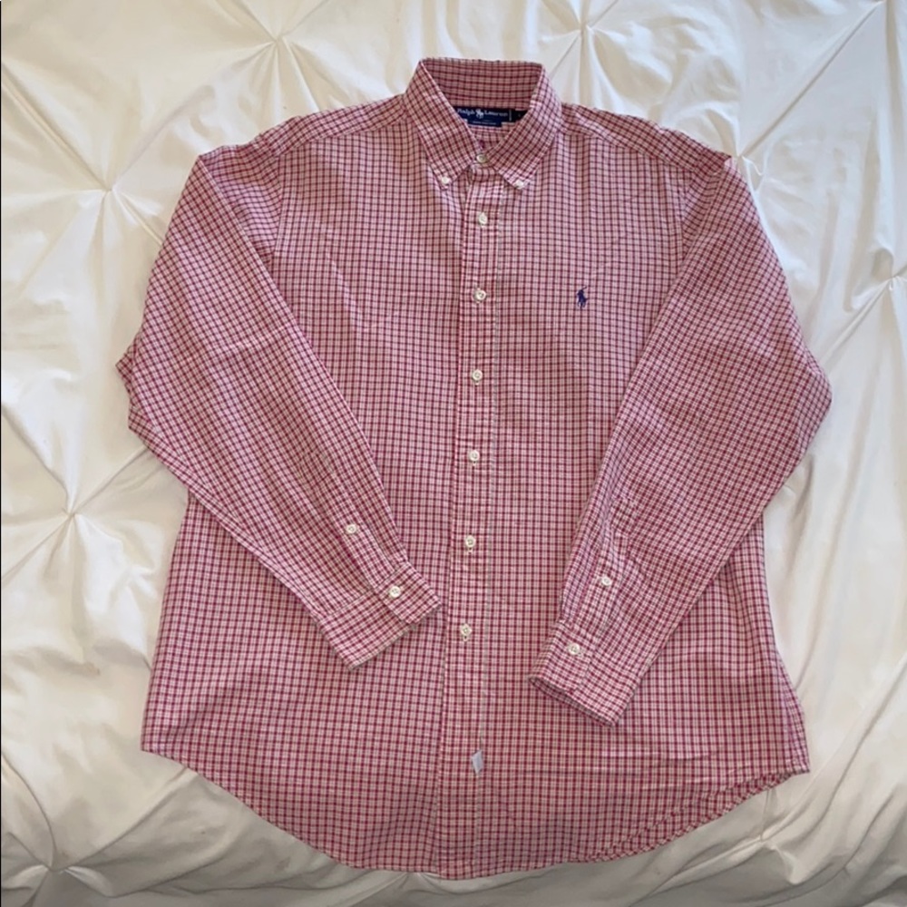 Men’s Ralph Lauren seersucker button down shirt